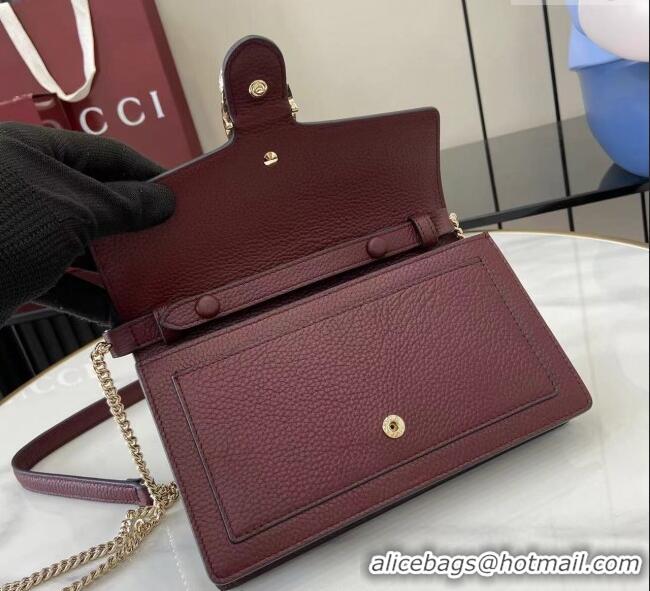 Top Grade Gucci Dionysus wallet on chain in grainy leather 837373 Ancora Red 2025