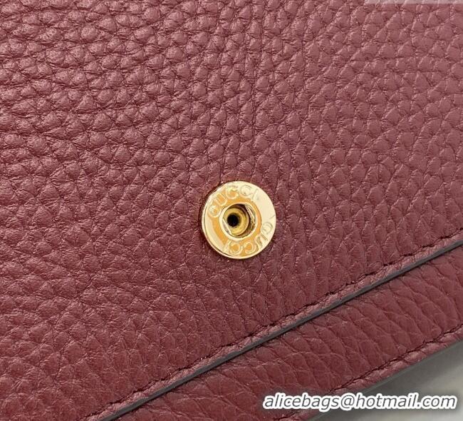 Top Grade Gucci Dionysus wallet on chain in grainy leather 837373 Ancora Red 2025