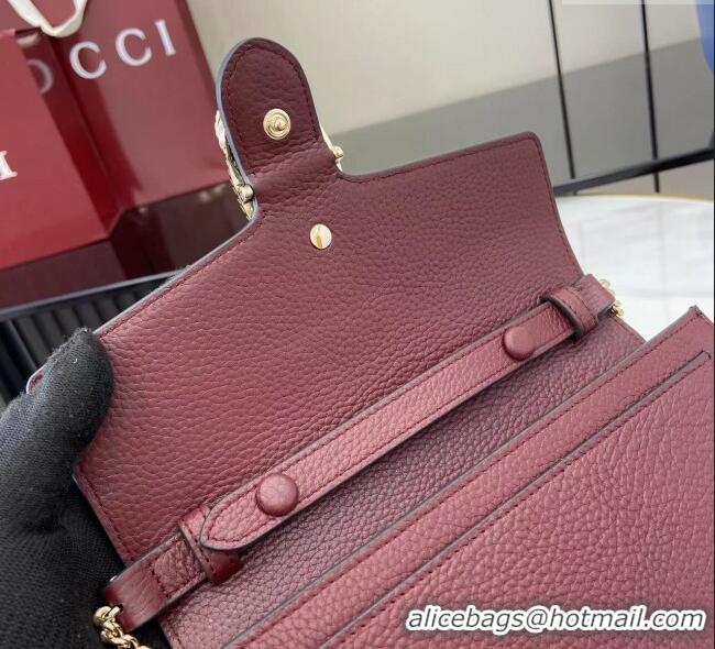 Top Grade Gucci Dionysus wallet on chain in grainy leather 837373 Ancora Red 2025