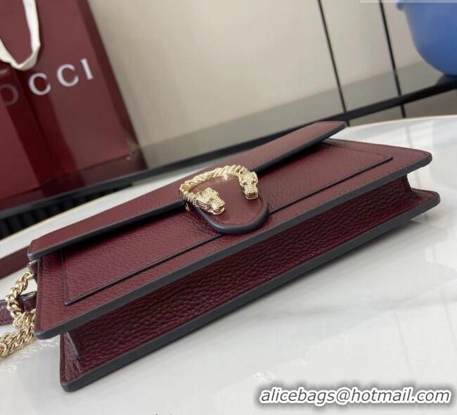 Top Grade Gucci Dionysus wallet on chain in grainy leather 837373 Ancora Red 2025