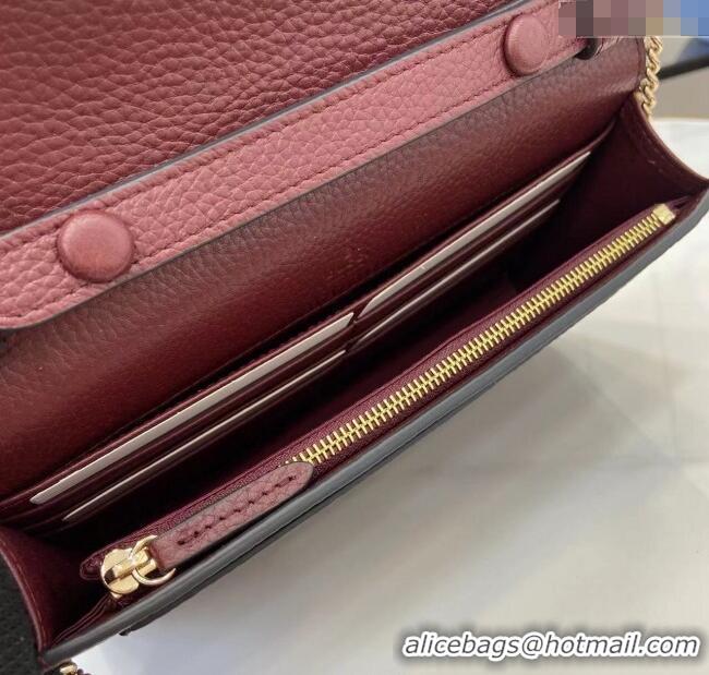 Top Grade Gucci Dionysus wallet on chain in grainy leather 837373 Ancora Red 2025