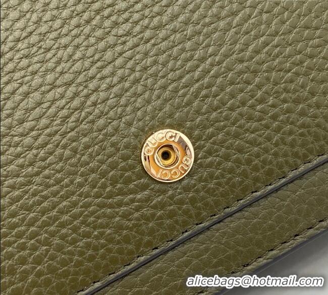 Luxury Cheap Gucci Dionysus wallet on chain in grainy leather 837373 Forest Green 2025