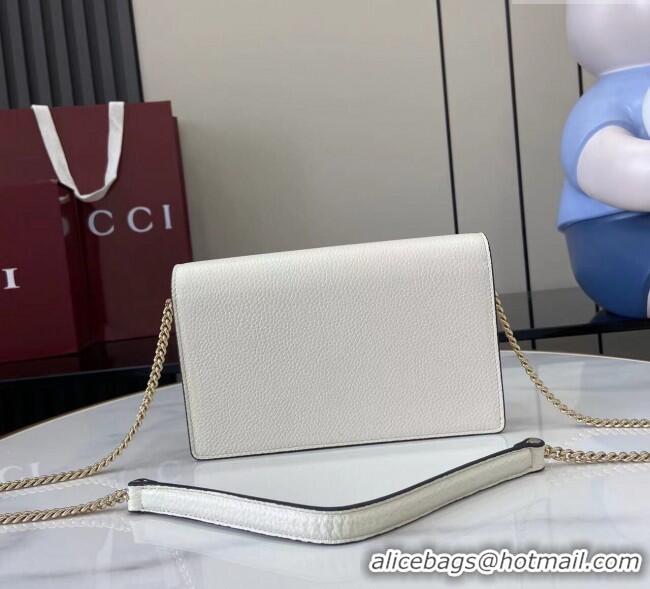 Good Taste Gucci Dionysus wallet on chain in grainy leather 837373 White 2025