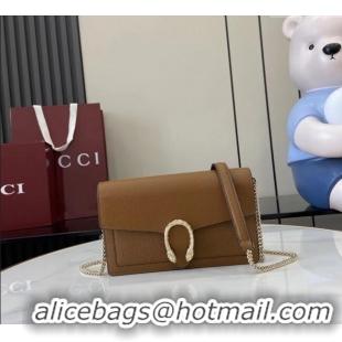 Famous Brand Gucci Dionysus wallet on chain in grainy leather 837373 Brown 2025