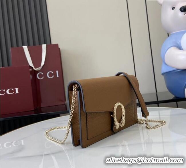 Famous Brand Gucci Dionysus wallet on chain in grainy leather 837373 Brown 2025