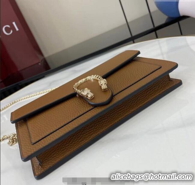 Famous Brand Gucci Dionysus wallet on chain in grainy leather 837373 Brown 2025