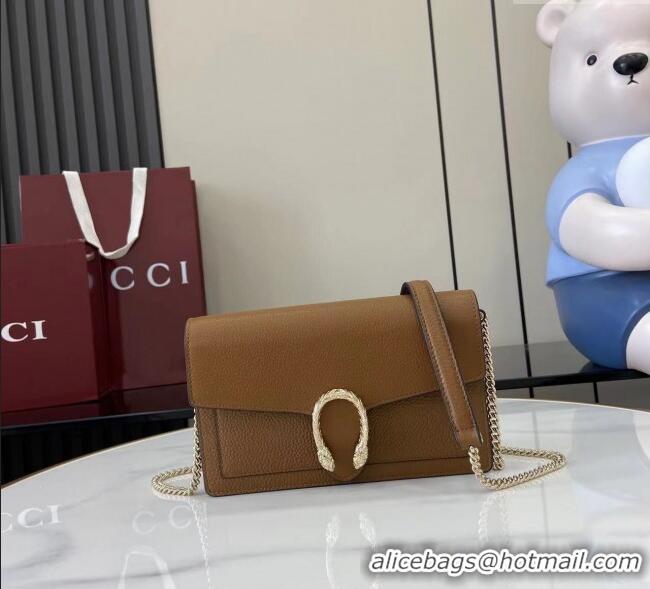 Famous Brand Gucci Dionysus wallet on chain in grainy leather 837373 Brown 2025