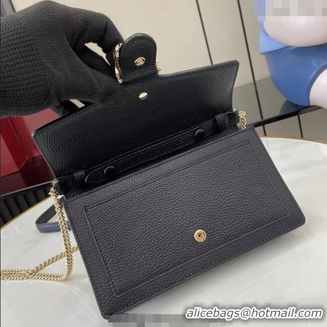 Low Cost Gucci Dionysus wallet on chain in grainy leather 837373 Black 2025