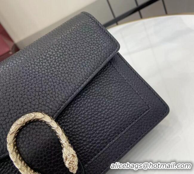 Low Cost Gucci Dionysus wallet on chain in grainy leather 837373 Black 2025