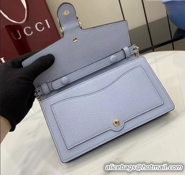 Luxury Cheap Gucci Dionysus wallet on chain in grainy leather 837373 Light Blue 2025