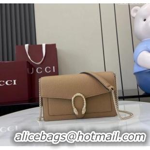 Top Grade Gucci Dionysus wallet on chain in grainy leather 837373 Beige 2025