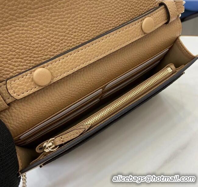 Top Grade Gucci Dionysus wallet on chain in grainy leather 837373 Beige 2025