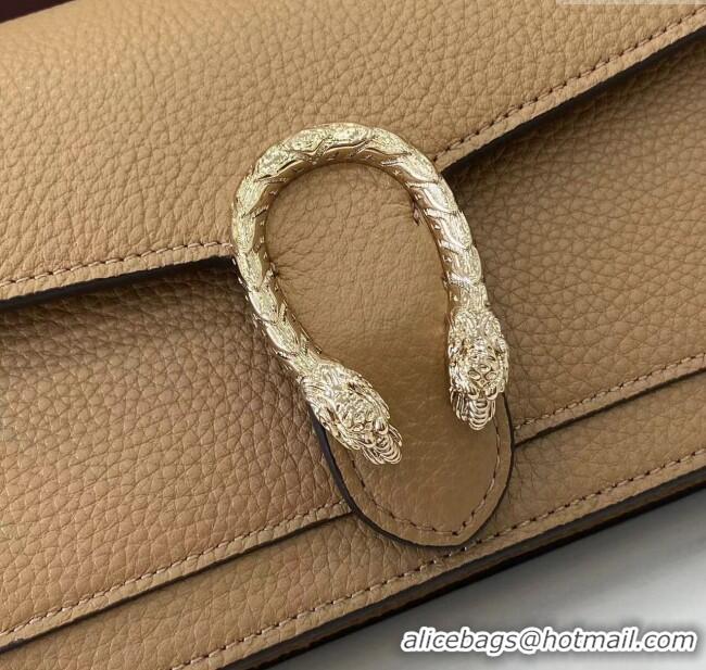 Top Grade Gucci Dionysus wallet on chain in grainy leather 837373 Beige 2025
