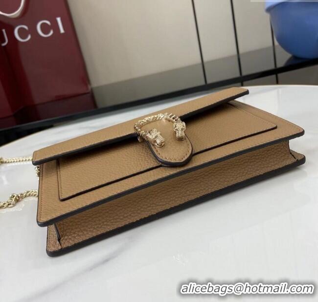 Top Grade Gucci Dionysus wallet on chain in grainy leather 837373 Beige 2025