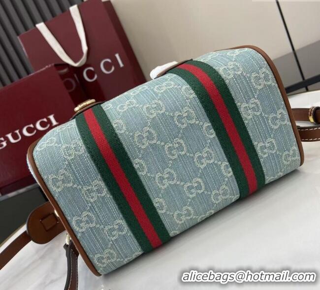 Promotional Gucci Mini GG Denim handbag 859975 Light Blue 2025