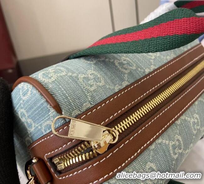Promotional Gucci Mini GG Denim handbag 859975 Light Blue 2025