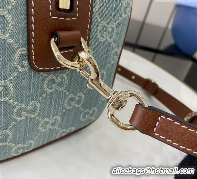 Promotional Gucci Mini GG Denim handbag 859975 Light Blue 2025
