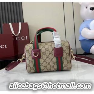 Good Product Gucci Mini GG Canvas handbag 859975 Beige/Red 2025