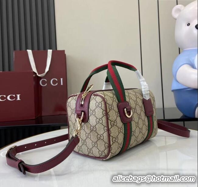 Good Product Gucci Mini GG Canvas handbag 859975 Beige/Red 2025
