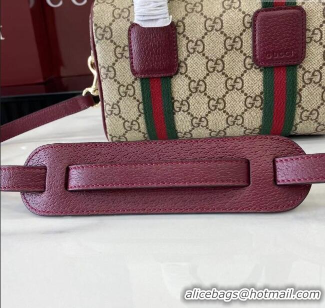 Good Product Gucci Mini GG Canvas handbag 859975 Beige/Red 2025