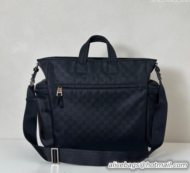 Buy Grade Gucci Mens Nexus GG Nylon large tote bag 818962 Black 2025