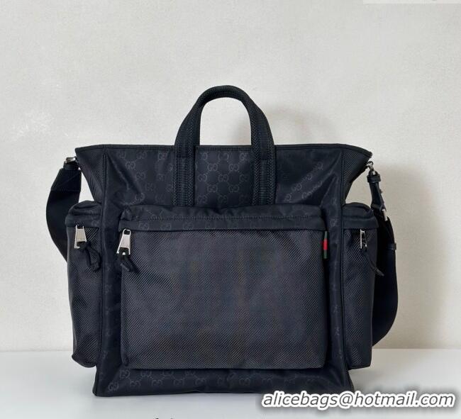 Buy Grade Gucci Mens Nexus GG Nylon large tote bag 818962 Black 2025