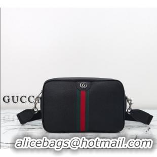 Best Quality Gucci Mens Ophidia Leather medium messenger crossbody bag 834468 Black 2025