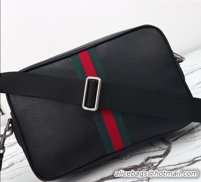 Best Quality Gucci Mens Ophidia Leather medium messenger crossbody bag 834468 Black 2025