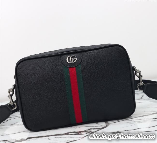 Best Quality Gucci Mens Ophidia Leather medium messenger crossbody bag 834468 Black 2025