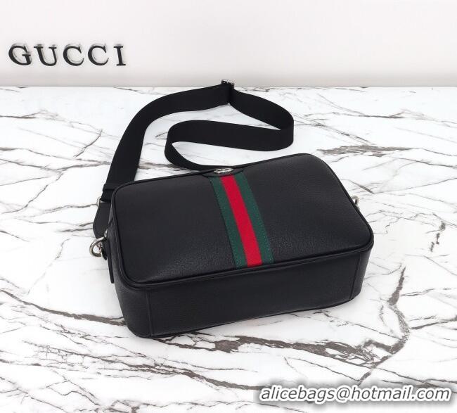 Best Quality Gucci Mens Ophidia Leather medium messenger crossbody bag 834468 Black 2025