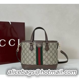 Top Quality Gucci Ophidia GG Canvas small tote bag 836848 Brown 2025