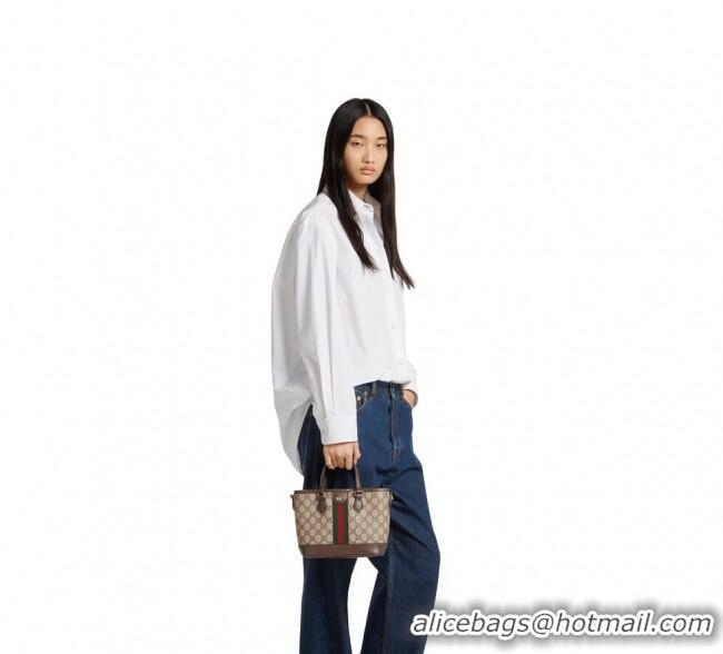 Top Quality Gucci Ophidia GG Canvas small tote bag 836848 Brown 2025