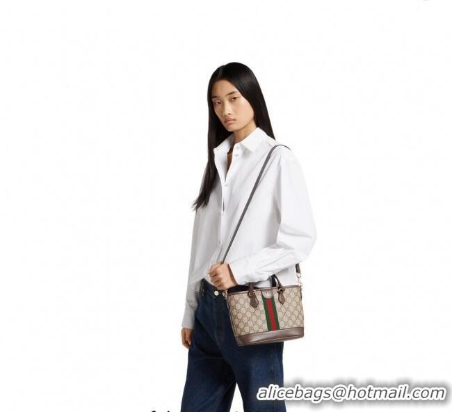 Top Quality Gucci Ophidia GG Canvas small tote bag 836848 Brown 2025