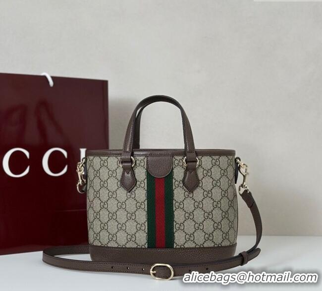 Top Quality Gucci Ophidia GG Canvas small tote bag 836848 Brown 2025