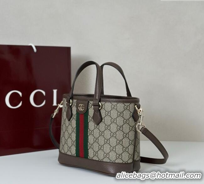 Top Quality Gucci Ophidia GG Canvas small tote bag 836848 Brown 2025