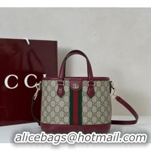 Low Cost Gucci Ophidia GG Canvas small tote bag 836848 Ancora Red 2025