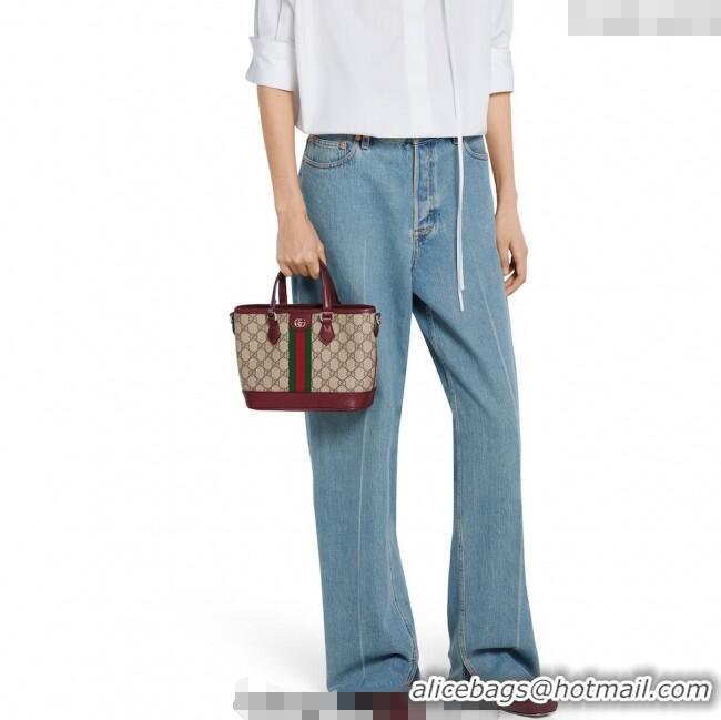 Low Cost Gucci Ophidia GG Canvas small tote bag 836848 Ancora Red 2025