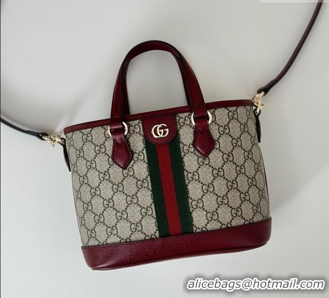 Low Cost Gucci Ophidia GG Canvas small tote bag 836848 Ancora Red 2025