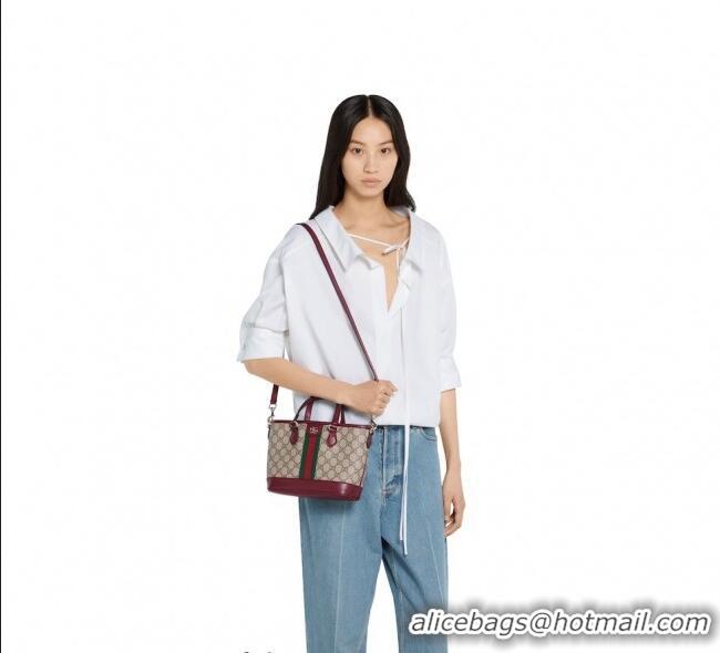 Low Cost Gucci Ophidia GG Canvas small tote bag 836848 Ancora Red 2025