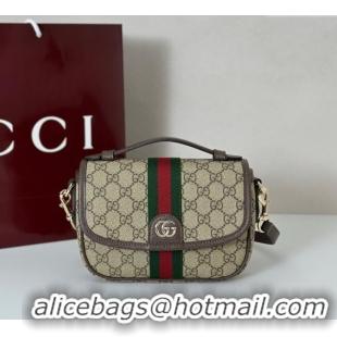 Famous Brand Gucci Ophidia GG Canvas small top handle bag 836843 Brown 2025