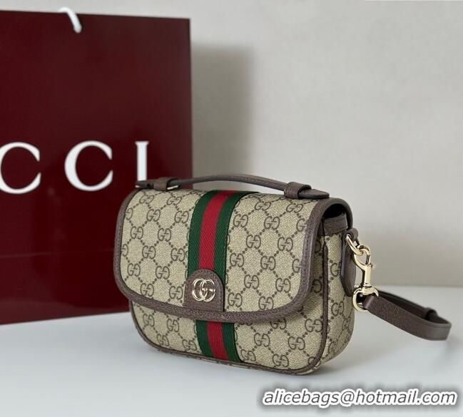 Famous Brand Gucci Ophidia GG Canvas small top handle bag 836843 Brown 2025