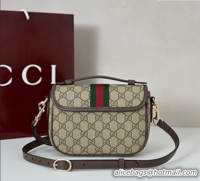 Famous Brand Gucci Ophidia GG Canvas small top handle bag 836843 Brown 2025
