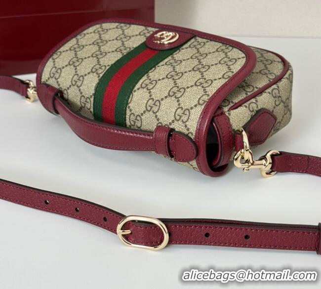 Luxury Cheap Gucci Ophidia GG Canvas small top handle bag 836843 Ancora Red 2025