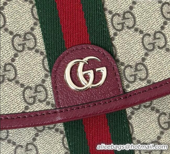 Luxury Cheap Gucci Ophidia GG Canvas small top handle bag 836843 Ancora Red 2025