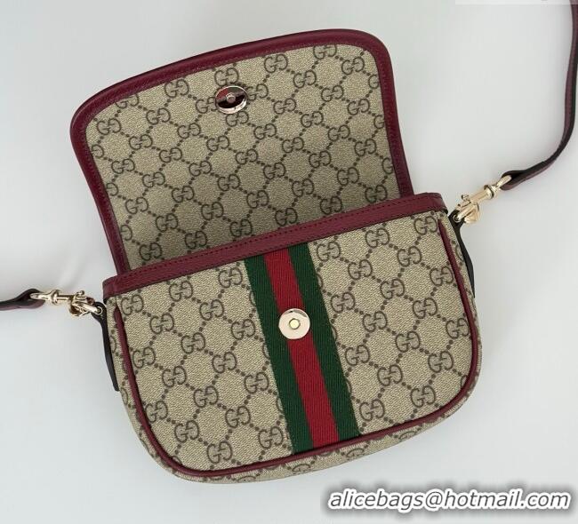 Luxury Cheap Gucci Ophidia GG Canvas small top handle bag 836843 Ancora Red 2025