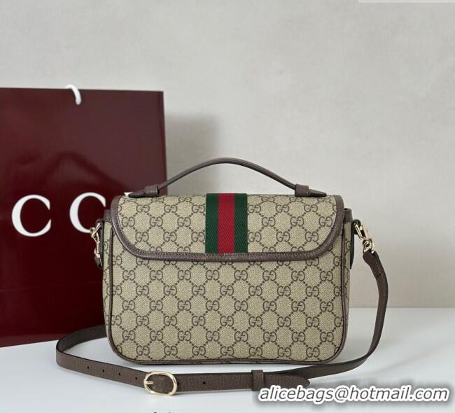 New Design Gucci Ophidia GG Canvas medium top handle bag 836842 Brown 2025