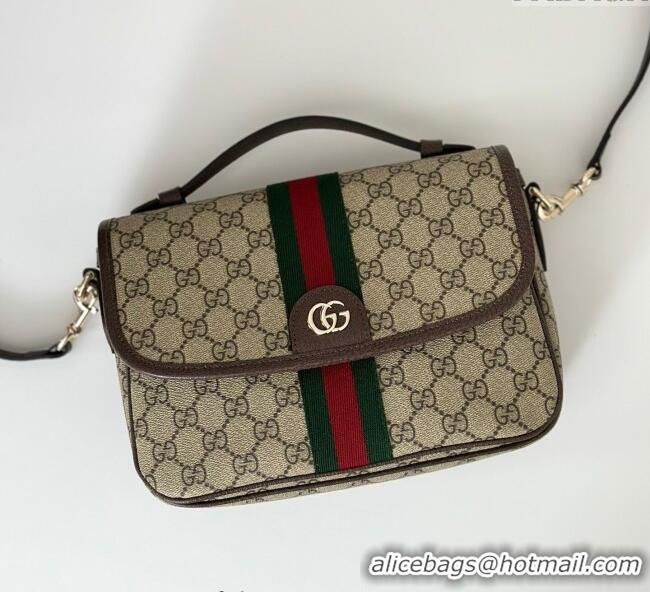 New Design Gucci Ophidia GG Canvas medium top handle bag 836842 Brown 2025