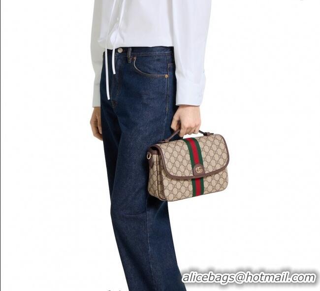 New Design Gucci Ophidia GG Canvas medium top handle bag 836842 Brown 2025