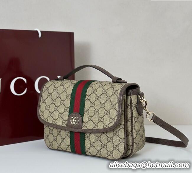 New Design Gucci Ophidia GG Canvas medium top handle bag 836842 Brown 2025