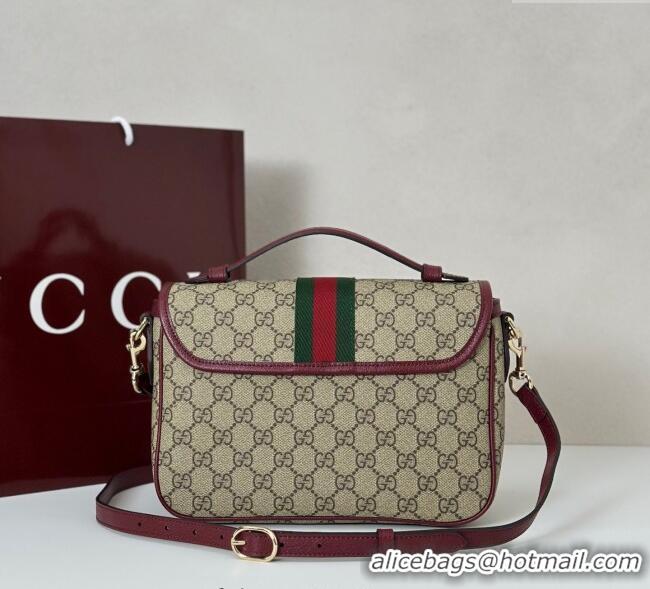 Best Price Gucci Ophidia GG Canvas medium top handle bag 836842 Ancora Red 2025